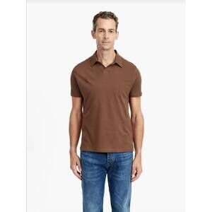 NEW TIGER OF SWEDEN ray open-neck polo shirt in warm brown